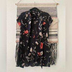 Reformation Black Floral mini dress